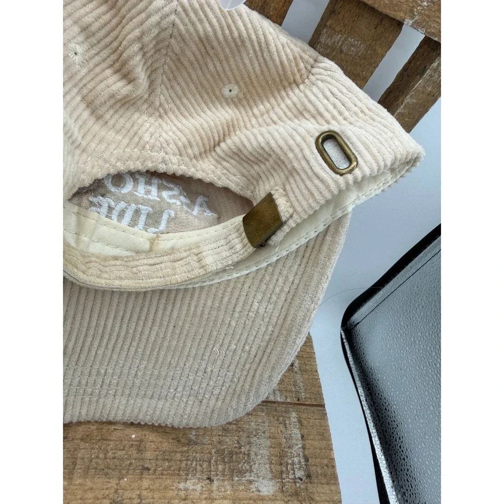 Linda Finegold Assholes Live Forever Tan Corduroy Adjustable Baseball Hat‎ Cap